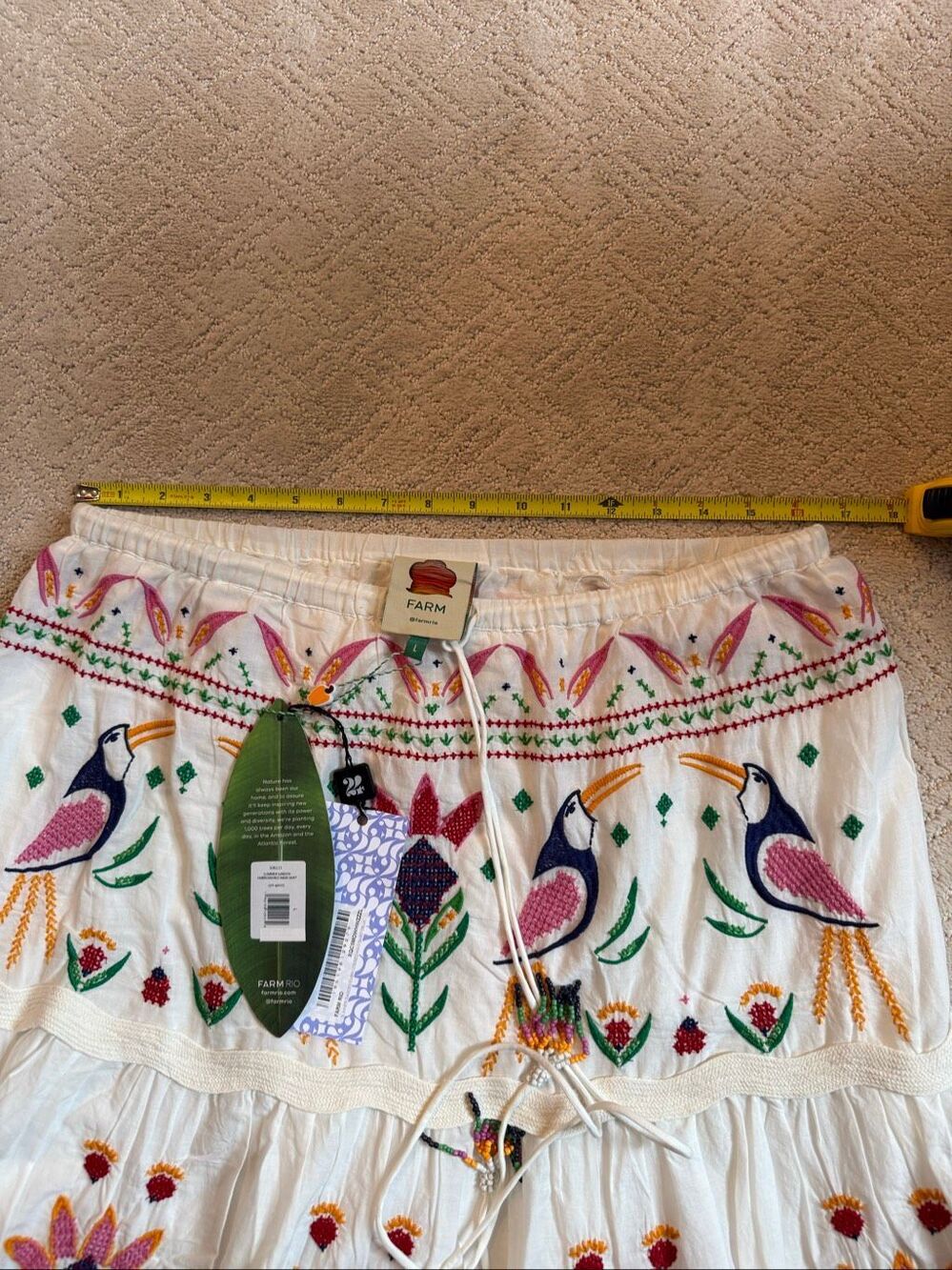 NWT Farm Rio Summer Garden Embroidered Maxi Skirt Size Large - Picture 9 of 11